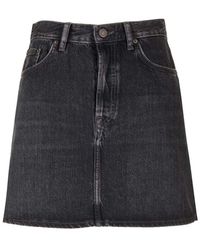 Acne Studios - High-waisted Denim Mini Skirt - Lyst