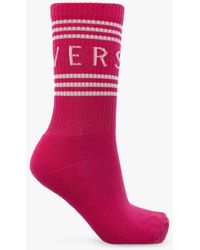 Versace Socks With Logo - Pink