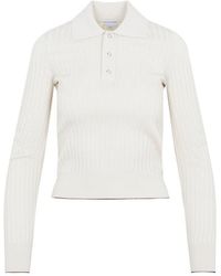 Bottega Veneta - Ribbed Cotton Polo Shirt - Lyst