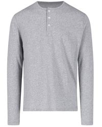 A.P.C. Henley Long Sleeved T-shirt - Gray