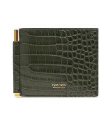 Tom Ford - Logo Printed Embossed Money Clip Wallet - Lyst
