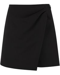 RED Valentino Asymmetric Wrap Skirt - Black
