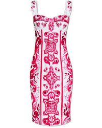 Dolce & Gabbana - Dress With Majolica Pattern - Lyst