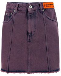 Heron Preston Logo Patch Mini Skirt - Purple