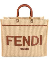 Fendi - Sunshine Raffia Shopper Bag. - Lyst