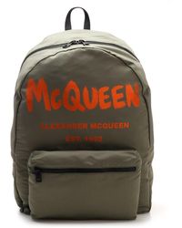 Alexander McQueen Large Green "mcqueen Graffiti" Backpack