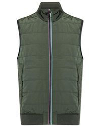 Paul Smith - Sports Stripe Mixed Media Gilet - Lyst