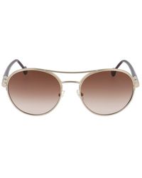 Ferragamo - Round Frame Sunglasses - Lyst