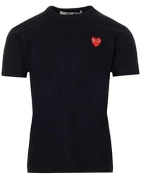 COMME DES GARÇONS PLAY - Heart Logo Patch Crewneck T-shirt - Lyst