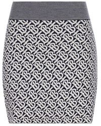 Burberry - Monogram Jacquard Knitted Mini Skirt - Lyst
