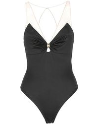 Elisabetta Franchi - V-Neck Satin Body - Lyst