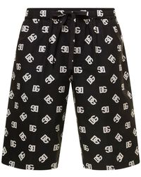Dolce & Gabbana - Dg Monogram Drawstring Bermuda Shorts - Lyst
