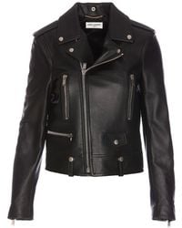 Saint Laurent - Leather Biker Jacket - Lyst