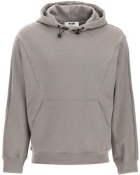 MSGM Hoodie With Coordinates Embroidery - Grey