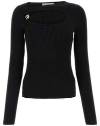 Coperni - Long Sleeved Cut-out Detailed Ribbed-knit Top - Lyst