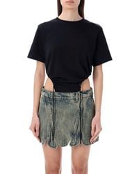 Y. Project - Cut-out Detailed Crewneck Body T-shirt - Lyst