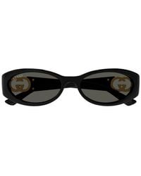 Gucci - Oval Frame Sunglasses - Lyst