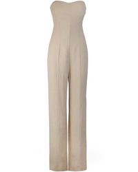 FEDERICA TOSI - Sweetheart Strapless Wide-leg Jumpsuit - Lyst