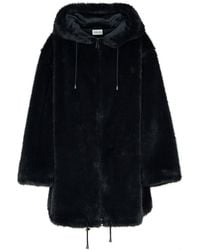 P.A.R.O.S.H. - P.A.R.O..H. Fur Effect Drawstring Hooded Coat - Lyst