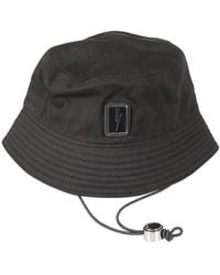 Neil Barrett - Enamel Badge Cotton Twill Bucket Hat - Lyst