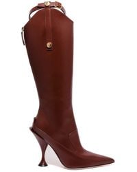 Burberry Strap Knee-length Boots - Brown