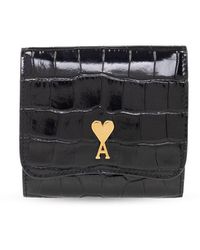 Ami Paris - Leather Wallet With Logo, - Lyst