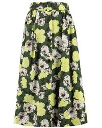 MSGM - Printed Cotton Skirt - Lyst
