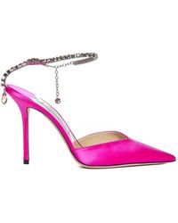 Jimmy Choo Saeda Embellished Ankle Strap Pumps - Pink