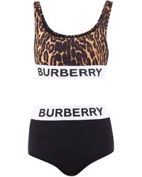 Burberry Logo Animal Print Bikini - Multicolour
