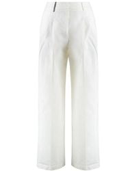 Peserico - Cotton Trousers - Lyst