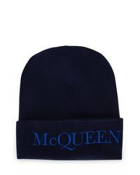 Alexander McQueen - Logo Embroidered Knitted Beanie - Lyst
