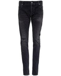 Balmain - Denim Jeans With Ripped Detail - Lyst