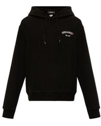 DSquared² - Logo Printed Drawstring Hoodie - Lyst