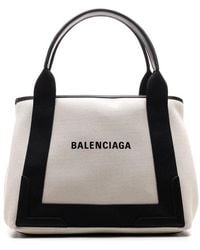 Balenciaga Xs Navy Cabas Tote Bag - Black