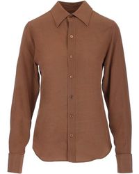 Saint Laurent Shirts Beige - Brown