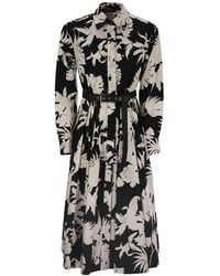 Max Mara - Ussel Printed Cotton Chemisier Dress - Lyst