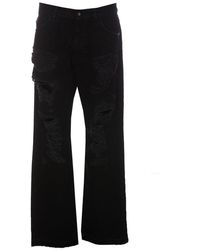 AMISH - Wide-leg Distressed Jeans - Lyst