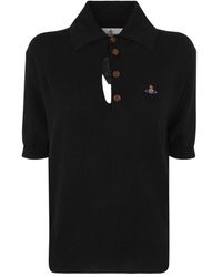Vivienne Westwood - Orb Embroidered Distressed Polo Shirt - Lyst