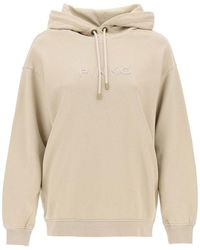Pinko - Skype Hoodie With Logo Embroidery - Lyst