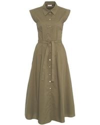 Liu Jo - Belted Poplin Maxi Dress - Lyst