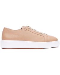 Santoni - Round-Toe Lace-Up Sneakers - Lyst