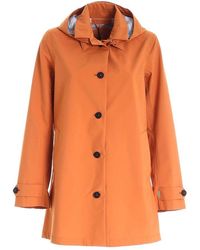 Save The Duck Buttoned Hooded Parka - Orange
