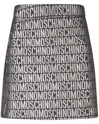 Moschino - Logo-jacquard Metallic High-waist Mini Skirt - Lyst
