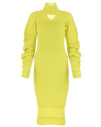 Bottega Veneta - Turtleneck Cut-out Rib-knit Dress - Lyst