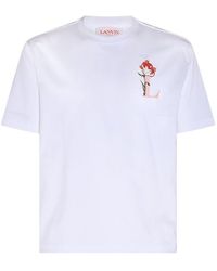Lanvin Logo Detailed Crewneck T-shirt - White