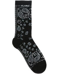 Alanui Chunky-knit Ankle Socks in White Grey Womens Hosiery Alanui Hosiery 