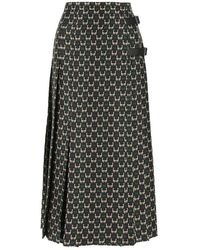 Womens Clothing Skirts Mid-length skirts Line & Dot Synthetic Jolie Midi Skirt in Black 