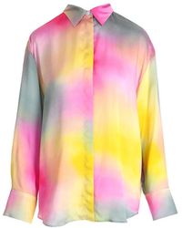 MSGM - Tie-dyed Long-sleeved Shirt - Lyst