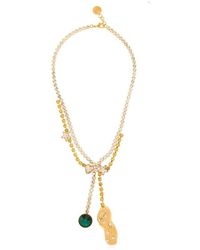 Marni - Crystal Embellishment Double-pendant Necklace - Lyst