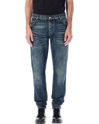 Balmain - Slim Cut Faded Jeans - Lyst